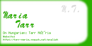maria tarr business card
